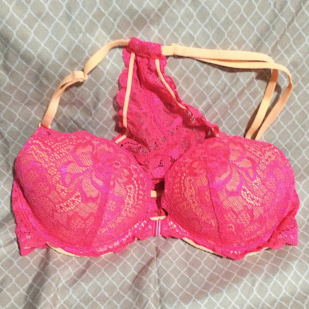 Pink Lace Push-up Razorback VS PINK 32D